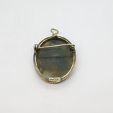 Continental .800 Silver Carved Shell Cameo Oval Brooch Pin Vintage c1970's