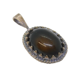 Sterling Silver Hardstone Cabochon Charm Pendant Vintage c1970s