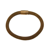 Rose Gold on Sterling Silver Honeycomb Link Dress Bracelet Vintage c1990s