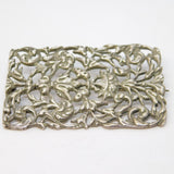 Victorian Sterling Silver Floral Pattern Buckle Style Brooch Antique c1880
