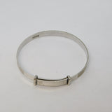 Sterling Silver Cross Pattern Baby Christening Bangle Bracelet Antique c1920
