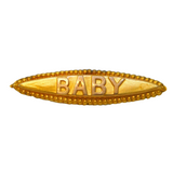 Edwardian 9ct Yellow Gold 'Baby' Christening Brooch Antique c1910s