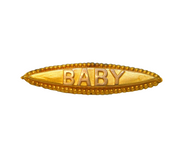Edwardian 9ct Yellow Gold 'Baby' Christening Brooch Antique c1910s