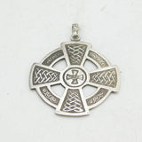 Shetland Scottish Provincial Sterling Silver Celtic Cross Pendant Vintage c1970s