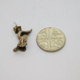 Sterling Silver Witch On Broomstick Charm Pendant Vintage c1970