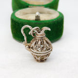 Sterling Silver Opening Wine Jug Charm Pendant Vintage c1970