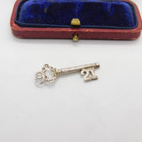 Sterling Silver 21st Birthday Key Charm Pendant Vintage c1970