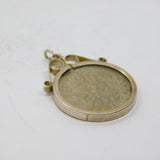 Sterling Silver Sixpence Coin Charm Pendant Vintage 1965