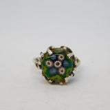 Sterling Silver Caithness Glass Set Signet Ring Vintage 1972 Birmingham