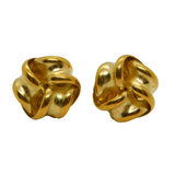 Pair of 9ct Yellow Gold Knot Stud Earrings Vintage c1970s