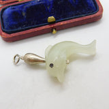 Sterling Silver Leaping Quartz Dolphin Charm Pendant Vintage c1970
