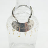 George III Painted Glass Sauce Decanter Antique c1820 with Silver Whisky Label