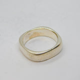 Sterling Silver Squared Wedding Band Ring Vintage c1980 Size P 1/2
