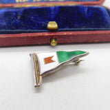 Sterling Silver & Enamel Sailing Flag Brooch 1992 Vintage Birmingham