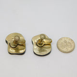 Pair of Sterling Silver Mexican Cave Painting Screwback Earrings Vintage c1970