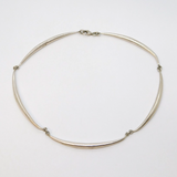 Studio Sterling Silver Modernist Cast Panel Necklace Vintage c1970s
