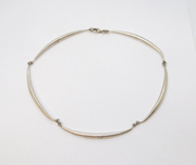 Studio Sterling Silver Modernist Cast Panel Necklace Vintage c1970s