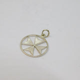 Sterling Silver Maltese Cross Charm Pendant Vintage c1970