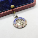 Sterling Silver Queen Elizabeth Silver Jubilee Charm Pendant Vintage c1970