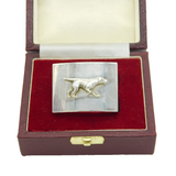 Boxed Sterling Silver Pointing Hound Dog Napkin Ring Vintage 1991 London