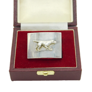 Boxed Sterling Silver Pointing Hound Dog Napkin Ring Vintage 1991 London