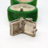 Sterling Silver Opening Holy Bible Charm Pendant Vintage c1970