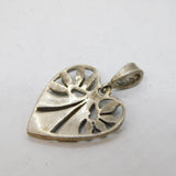 19th Century Sterling Silver Paste Set Heart Drop Pendant Antique c1890s