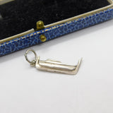 Sterling Silver Primitive Canoe Boat Charm Pendant Vintage c1970