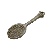 Sterling Silver Tennis Racket Charm Pendant Vintage c1970