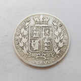 Queen Victoria .925 Silver Half Crown Coin Antique 1881 Fine Condition
