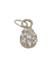 Sterling Silver CZ Set Delicate Drop Charm Pendant Vintage c1990