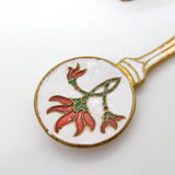 19th Century Russian Brass & Colourful Enamel Floral Teaspoon c1880 Antique