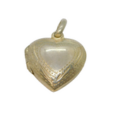 Sterling Silver Puff Heart Small Locket Keepsake Charm Pendant Vintage c1970