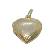 Sterling Silver Puff Heart Small Locket Keepsake Charm Pendant Vintage c1970