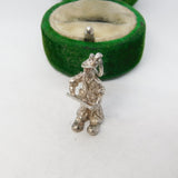 Sterling Silver Cartoon Figure with Ladder Charm Pendant Vintage c1970