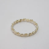Sterling Silver Rope Patterned Textured Band Ring Vintage c1970 Size Q 1/2
