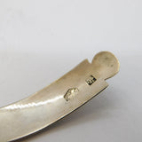 19th Century Dutch Sterling Silver Bright Cut Mustard Spoon Antique c1890