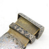 19th Century Russian Imperial .875 Silver Niello Enamel Buckle Antique 1881