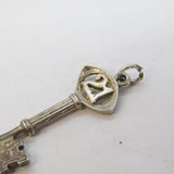 Sterling Silver 21st Birthday Key Charm Pendant Vintage c1970