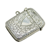 Edwardian Sterling Silver Ivy Leaf Pattern Vesta Case Antique 1907 Birmingham