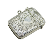 Edwardian Sterling Silver Ivy Leaf Pattern Vesta Case Antique 1907 Birmingham