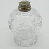 Sterling Silver Rim & Cut Glass Star Pattern Perfume Bottle Antique 1913 Deco