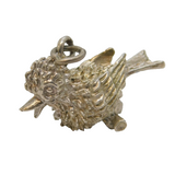 Sterling Silver Perched Bird Charm Pendant Vintage c1970s