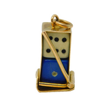 9ct Yellow Gold 'Lucky Dice' Charm Pendant Vintage 1960 London