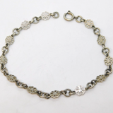 Sterling Silver Floral Pattern Dress Bracelet Vintage c1970