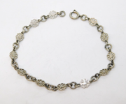 Sterling Silver Floral Pattern Dress Bracelet Vintage c1970