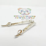 Pair Of Sterling Silver Skis Skiing Charm Pendant Vintage c1970