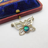 Sweet Sterling Silver & Abalone Set Butterfly Brooch Vintage c1980