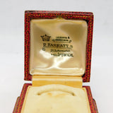 Art Deco Red Tooled Leather Presentation Ring Box Antique c1920s