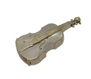 Victorian Silver Plated Novelty Violin Vesta Case Antique c1890s